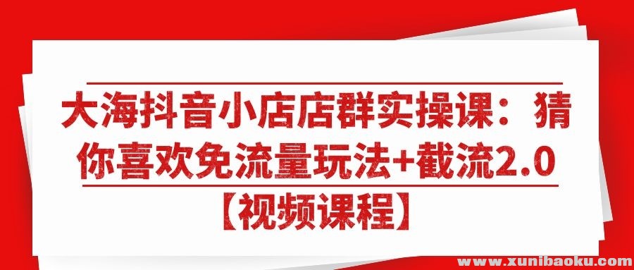 大海抖音小店店群实操课：猜你喜欢免流量玩法截流2.0【视频课程】.jpg